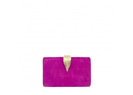 Bolso Clutch Hoja Efecto Ante